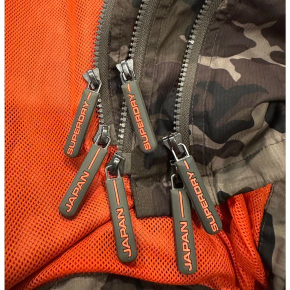 Superdry Japan Camo Mesh Lined Long Sleeve Hooded Windcheater Mens size Medium - Picture 16 of 16